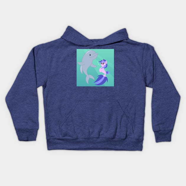 Sea Swirl seapony scene Kids Hoodie by CloudyGlow